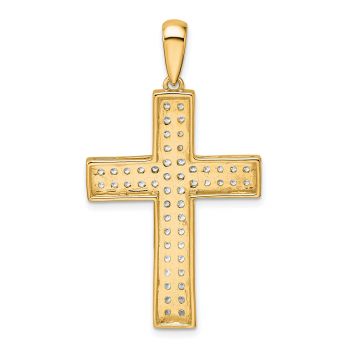 1 Carat Lab-Made Men’s Diamond Cross Pendant in 14K Gold 3